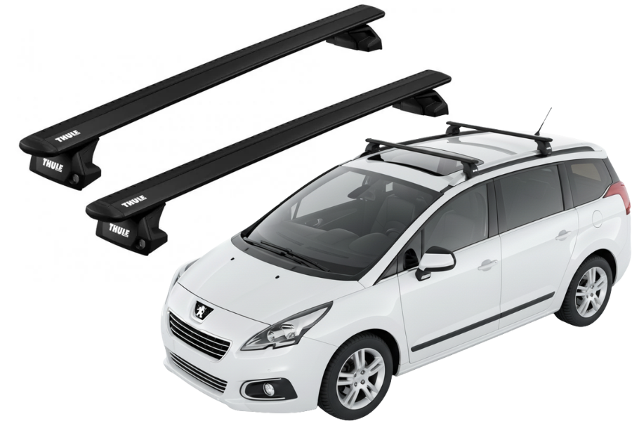 Barras THULE EVO WingBar para autos PEUGEOT 5008 2009 a 2017 negro