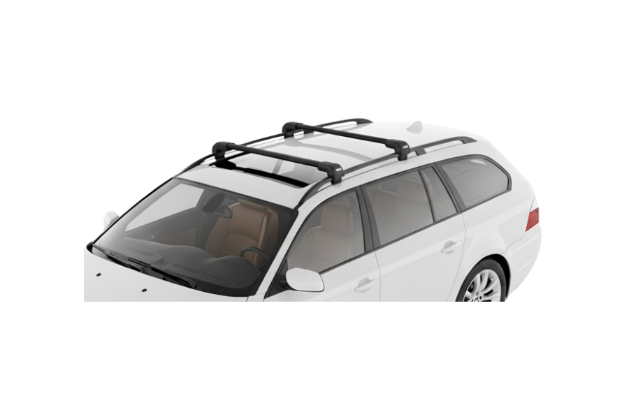 Barras THULE EDGE Flush para autos BMW 5-Series Touring (E61) 2004 a 2010 negro
