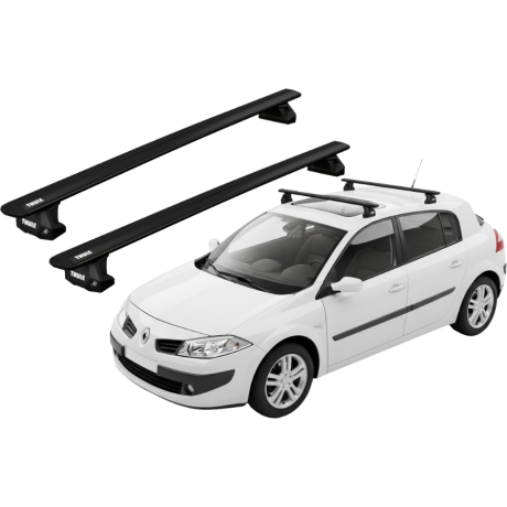 Barras THULE EVO WingBar para autos RENAULT Megane 2003 a 2008 negro