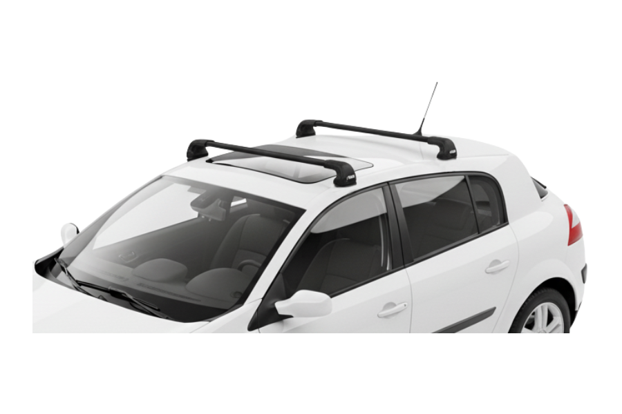 Barras THULE EDGE Flush para autos RENAULT Megane 2003 a 2008 negro