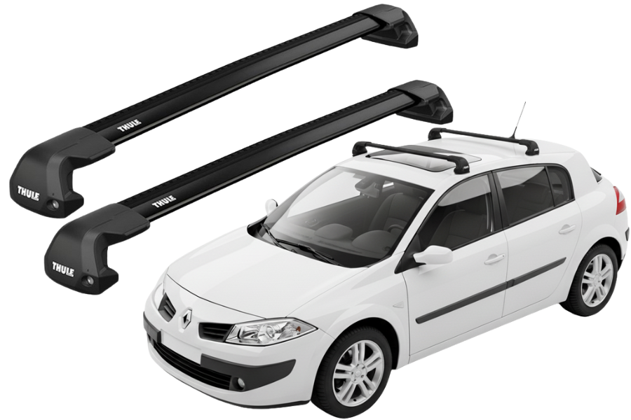 Barras THULE EDGE Flush para autos RENAULT Megane 2003 a 2008 negro