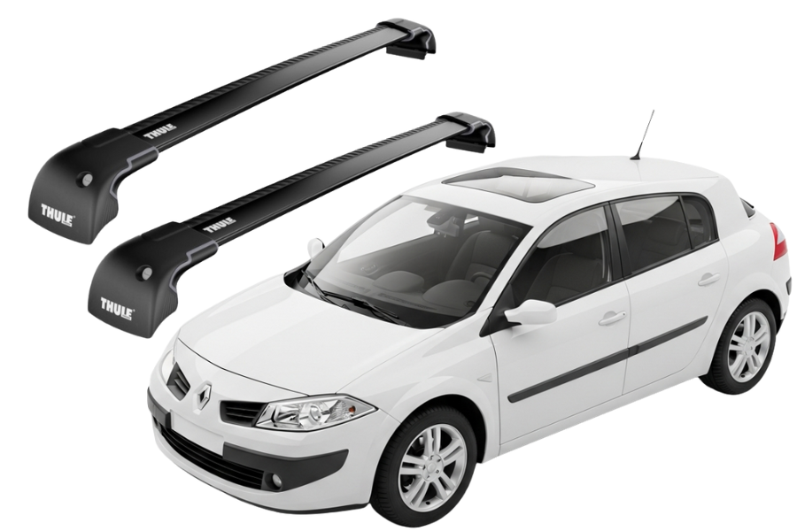 Barras THULE EDGE para autos RENAULT Megane 2003 a 2008 negro