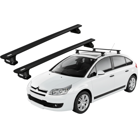 Barras THULE EVO WingBar para autos CITROEN C4 2005 a 2009 negro