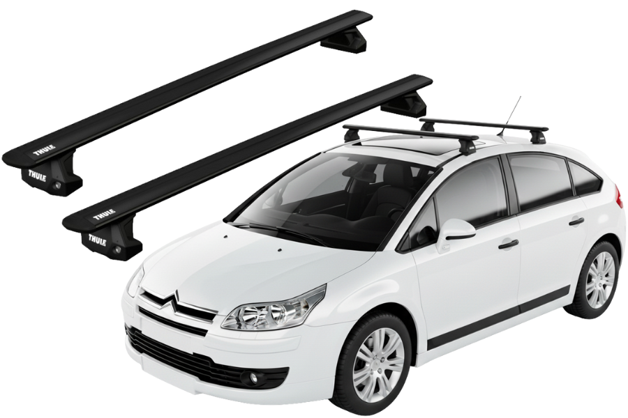 Barras THULE EVO WingBar para autos CITROEN C4 2005 a 2009 negro