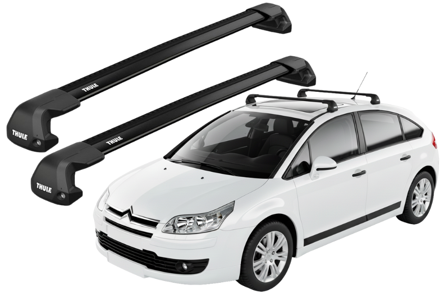 Barras THULE EDGE Flush para autos CITROEN C4 2005 a 2009 negro