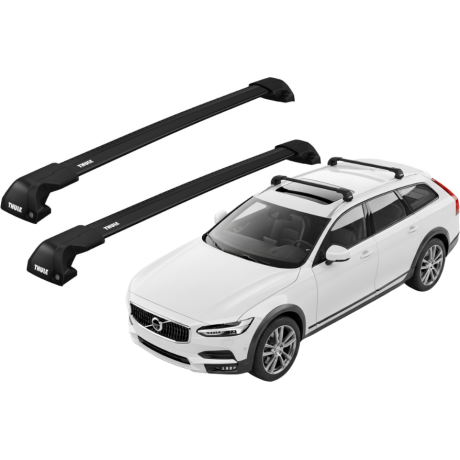 Barras THULE EDGE Flush para autos VOLVO V90 Cross Country desde 2017 - 2022 negro