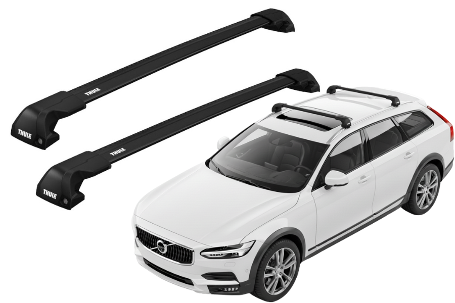 Barras THULE EDGE Flush para autos VOLVO V90 Cross Country desde 2017 - 2022 negro