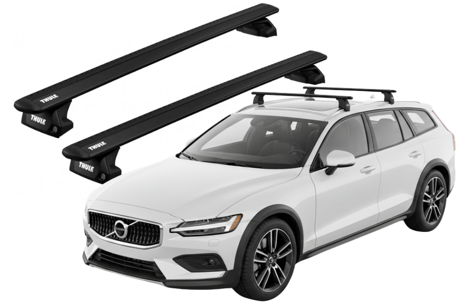 Barras THULE EVO WingBar para autos VOLVO V60 Cross Country desde 2019 - 2024 negro