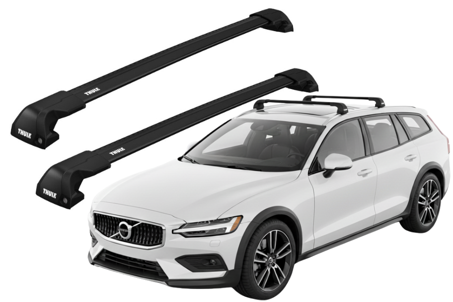 Barras THULE EDGE Flush para autos VOLVO V60 Cross Country desde 2019 - 2024 negro