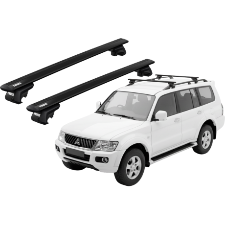 Barras THULE EVO WingBar para autos MITSUBISHI Montero Sport 2006 a 2008 negro