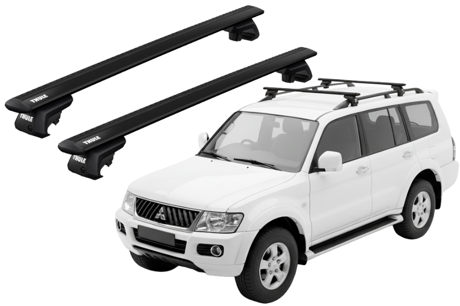 Barras THULE EVO WingBar para autos MITSUBISHI Montero Sport 2006 a 2008 negro