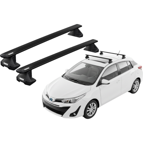 Barras THULE EVO WingBar para autos TOYOTA Yaris (XP130) 2012 a 2020 negro