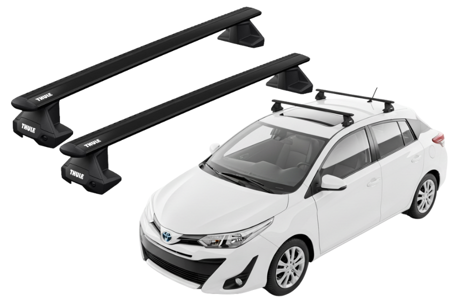 Barras THULE EVO WingBar para autos TOYOTA Yaris (XP130) 2012 a 2020 negro