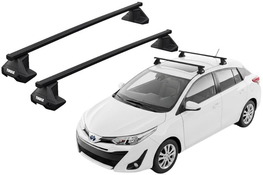 Barras THULE EVO SquareBar para autos TOYOTA Yaris (XP130) 2012 a 2020