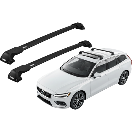 Barras THULE EDGE Flush para autos VOLVO V60 desde 2019 - 2023 negro