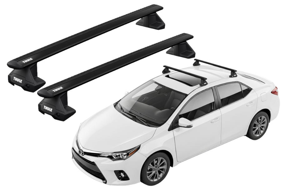 Barras THULE EVO WingBar para autos TOYOTA Corolla 2013 a 2018 negro