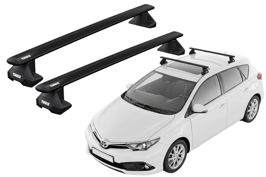 Barras THULE EVO WingBar para autos TOYOTA Auris 2013 a 2019 negro