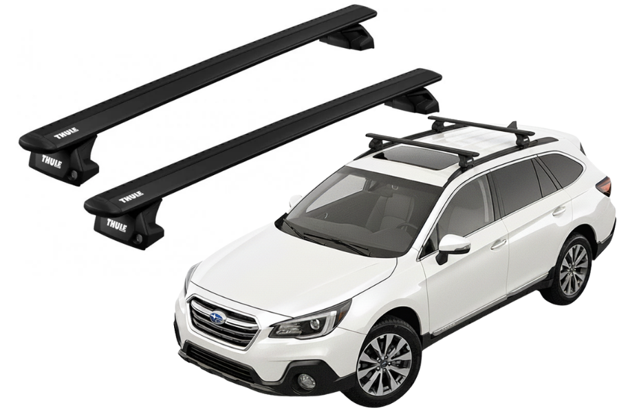 Barras THULE EVO WingBar para autos SUBARU Outback 2014 a 2020 negro
