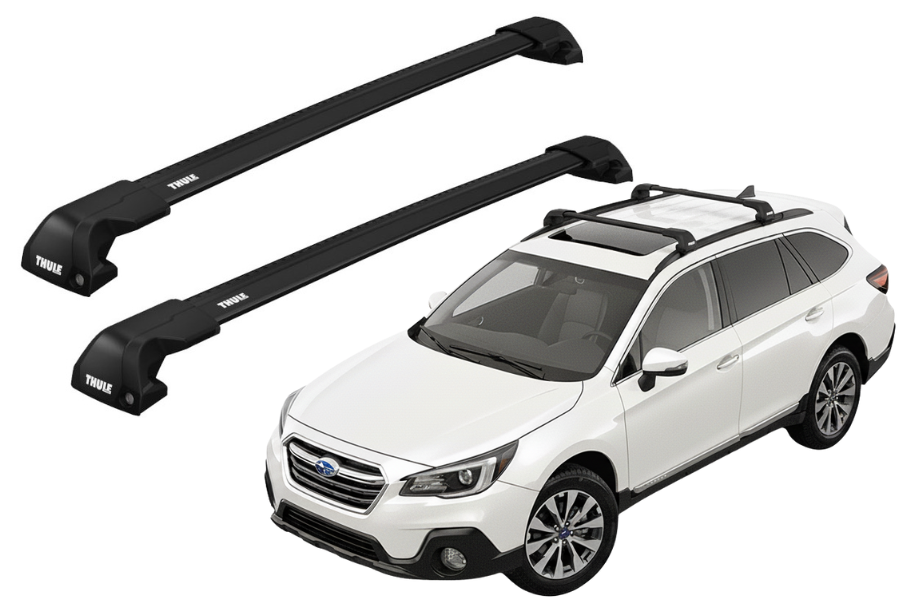 Barras THULE EDGE Flush para autos SUBARU Outback 2014 a 2020 negro