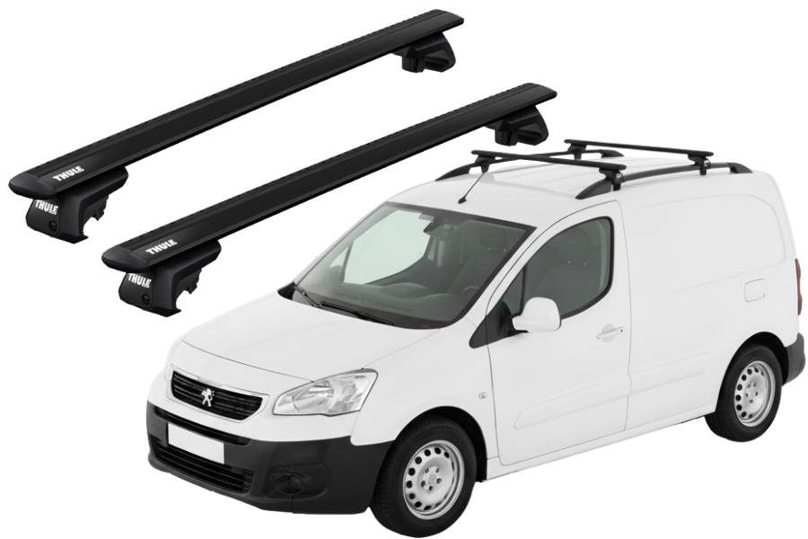 Barras THULE EVO WingBar para Van PEUGEOT Partner 2008 a 2018 negro
