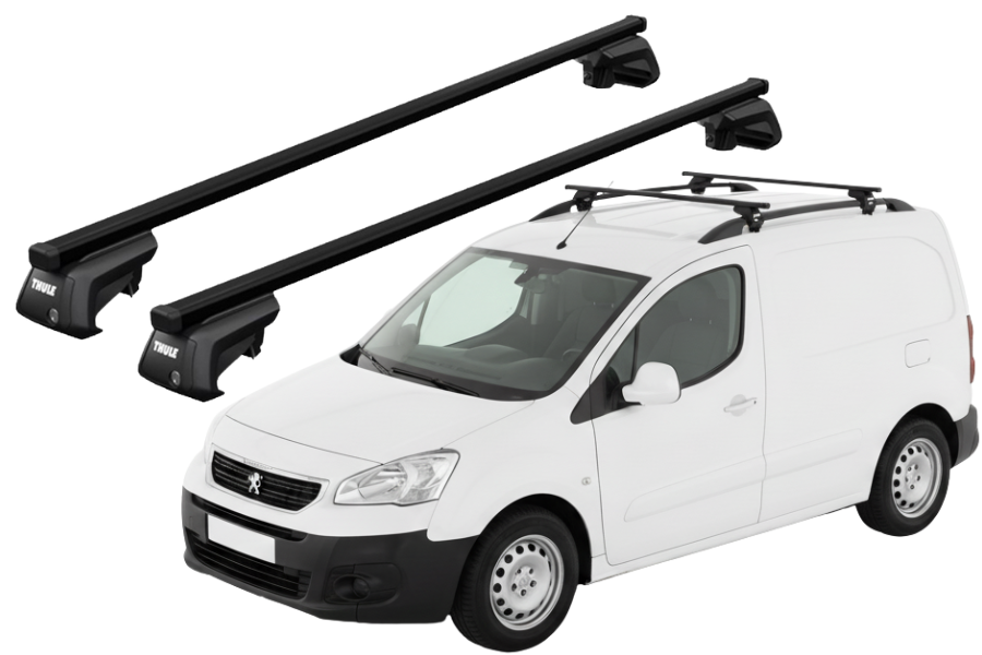 Barras THULE EVO SquareBar para Van PEUGEOT Partner 2008 a 2018