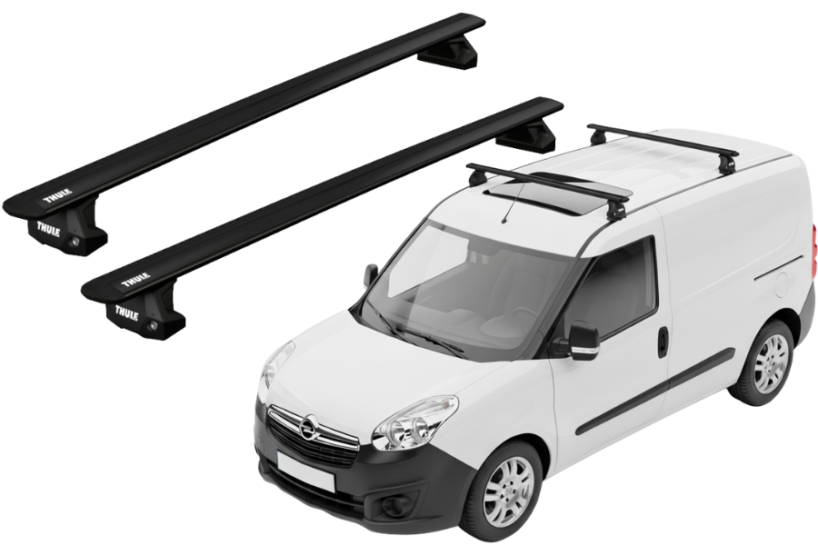 Barras THULE EVO WingBar para autos OPEL Combo desde 2012-2018 negro