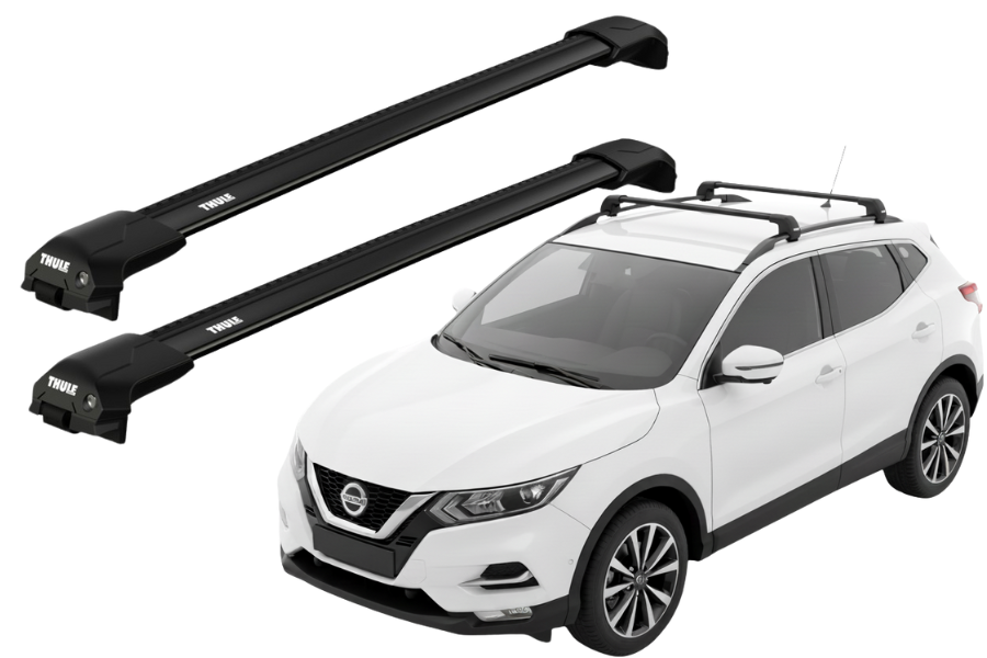 Barras THULE EDGE Flush para autos NISSAN Qashqai 2014 a 2022 negro