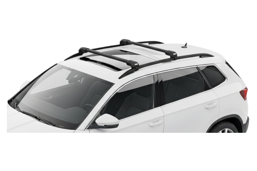 Barras THULE EDGE Flush para autos SKODA Karoq desde 2018 negro