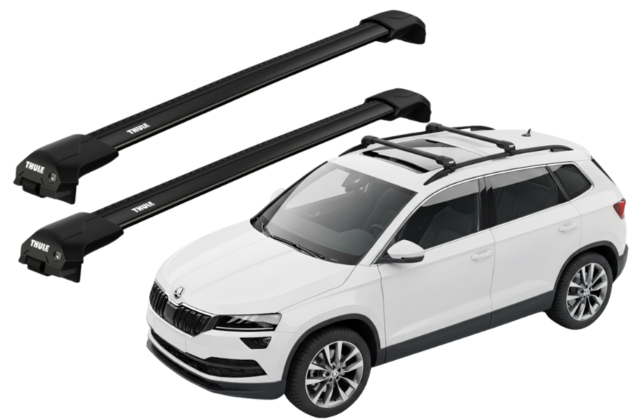 Barras THULE EDGE Flush para autos SKODA Karoq desde 2018 negro