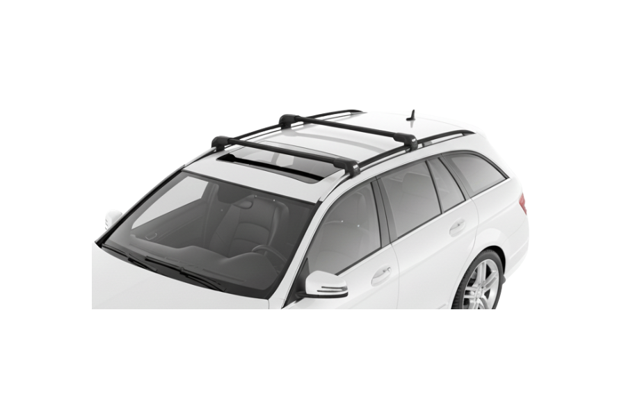 Barras THULE EDGE Flush para autos Mercedez Benz C-Class (W204) 2007 a 2014 negro