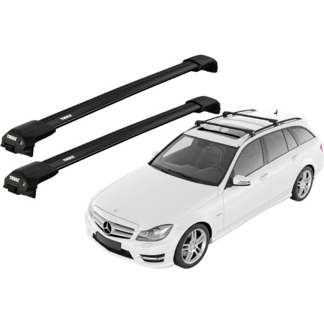 Barras THULE EDGE Flush para autos Mercedez Benz C-Class (W204) 2007 a 2014 negro