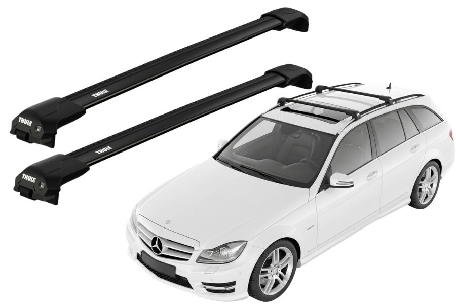 Barras THULE EDGE Flush para autos Mercedez Benz C-Class (W204) 2007 a 2014 negro