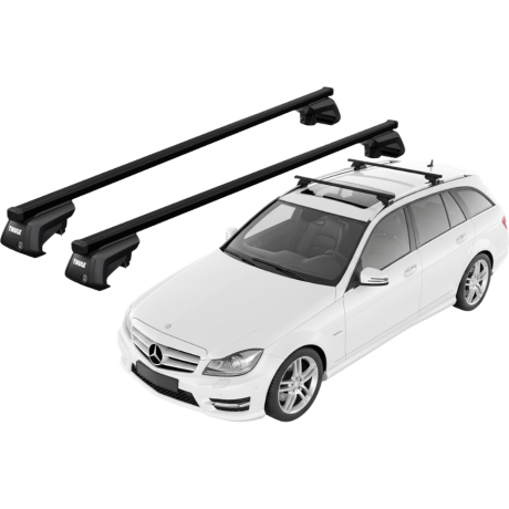 Barras THULE EVO SquareBar para autos MERCEDES BENZ C-Class (W204) 2007 a 2014