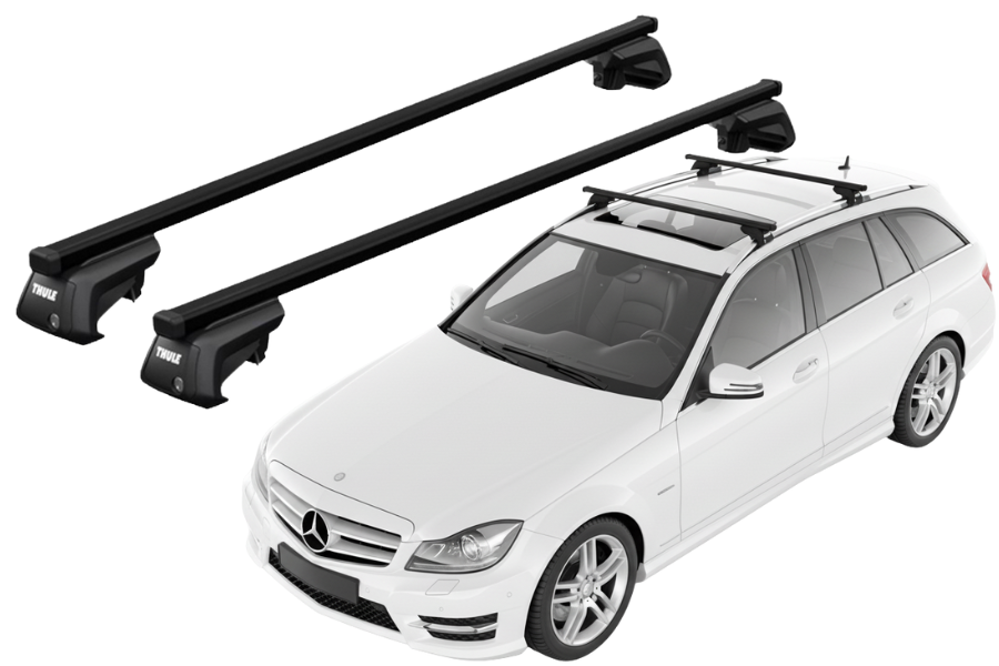 Barras THULE EVO SquareBar para autos MERCEDES BENZ C-Class (W204) 2007 a 2014
