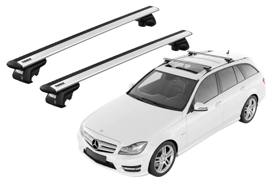Barras THULE EVO WingBar para autos MERCEDES BENZ C-Class (W204) 2007 a 2014