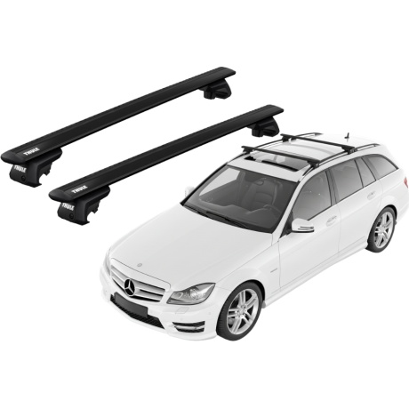 Barras THULE EVO WingBar para autos MERCEDES BENZ C-Class (W204) 2007 a 2014 negro