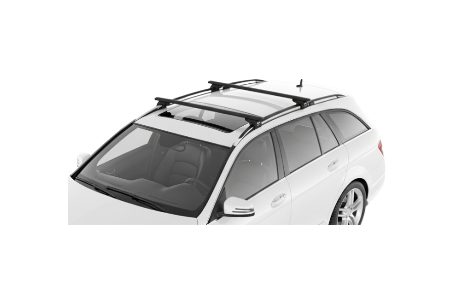 Barras THULE EVO WingBar para autos MERCEDES BENZ C-Class (W204) 2007 a 2014 negro