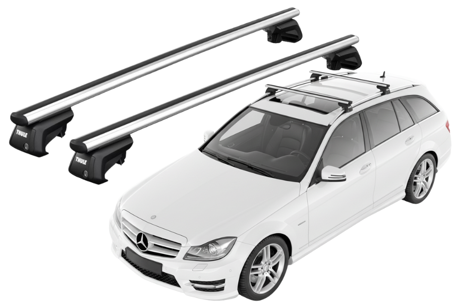 Barras THULE SmartRack XT AluBar para autos MERCEDES BENZ C-Class (W204) 2007 a 2014