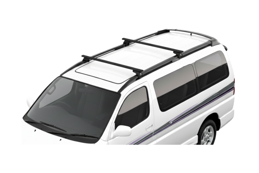 Barras THULE EVO WingBar para autos TOYOTA HiAce Regius 1997 a 2002 negro