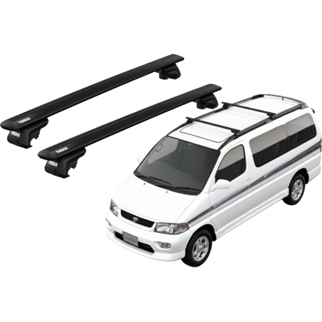 Barras THULE EVO WingBar para autos TOYOTA HiAce Regius 1997 a 2002 negro