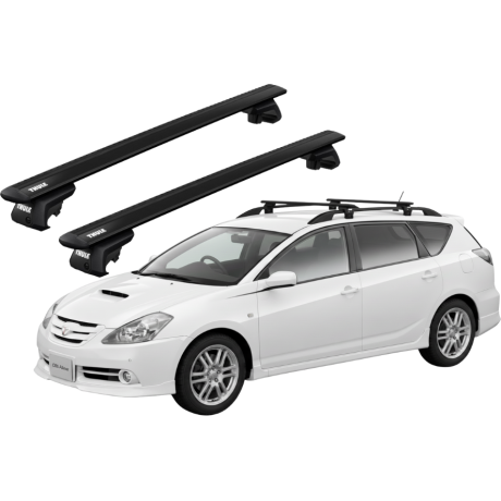 Barras THULE EVO WingBar para autos TOYOTA Caldina 2002 a 2007 negro