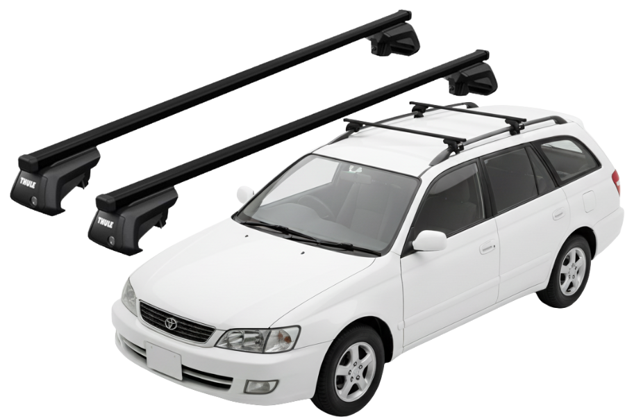 Barras THULE EVO SquareBar para autos TOYOTA Caldina 1996 a 2001