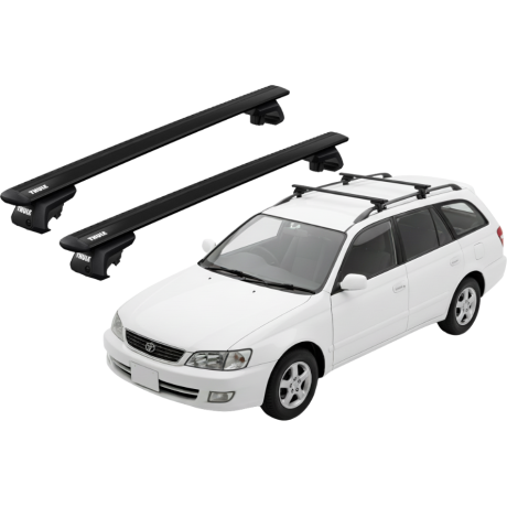 Barras THULE EVO WingBar para autos TOYOTA Caldina 1996 a 2001 negro