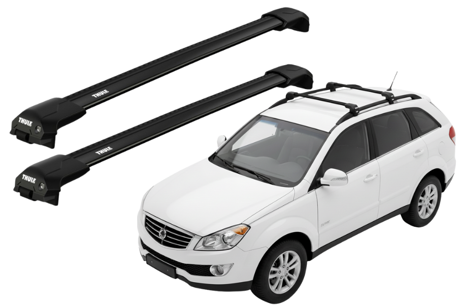 Barras THULE EDGE Flush para autos SSANGYONG Kyron desde 2005 negro