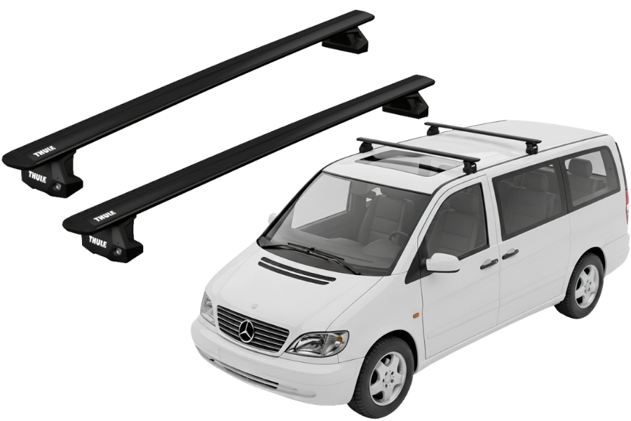 Barras THULE EVO WingBar para Van MERCEDES BENZ Vito desde 1996 - 2003 negro