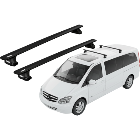 Barras THULE EVO WingBar para Van MERCEDES BENZ Vito desde 2004 al 2014 negro