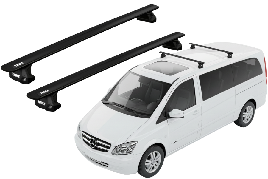Barras THULE EVO WingBar para Van MERCEDES BENZ Vito desde 2004 al 2014 negro