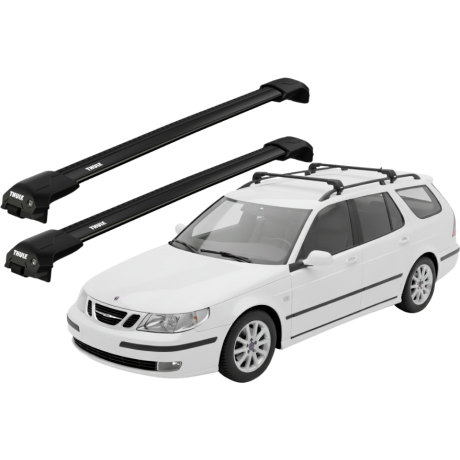 Barras THULE EDGE Flush para autos SAAB 9-5 1998 a 2010 negro