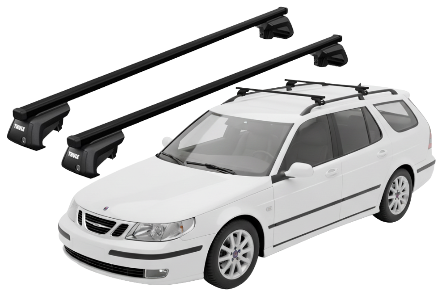 Barras THULE EVO SquareBar para autos SAAB 9-5 1998 a 2010