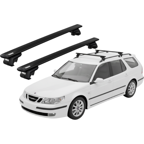 Barras THULE EVO WingBar para autos SAAB 9-5 1998 a 2010 negro